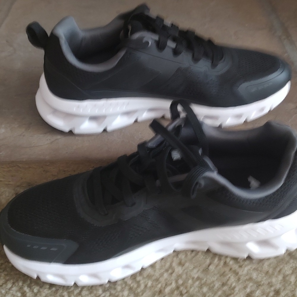 Avia‎ Womens Black White Mesh Athletic Running Shoes Sneakers Size 8